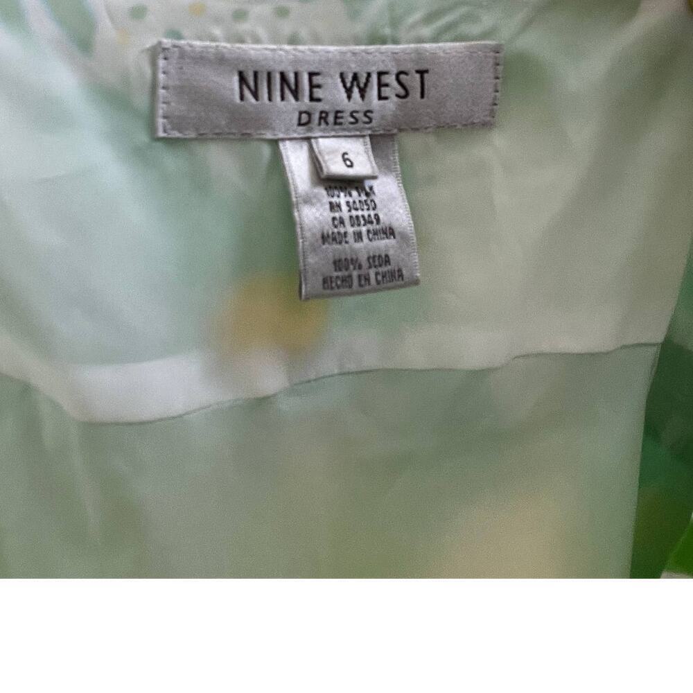 Vintage Y2K 100% Silk Green Floral Tiered Mini Dress - Picture 7 of 7